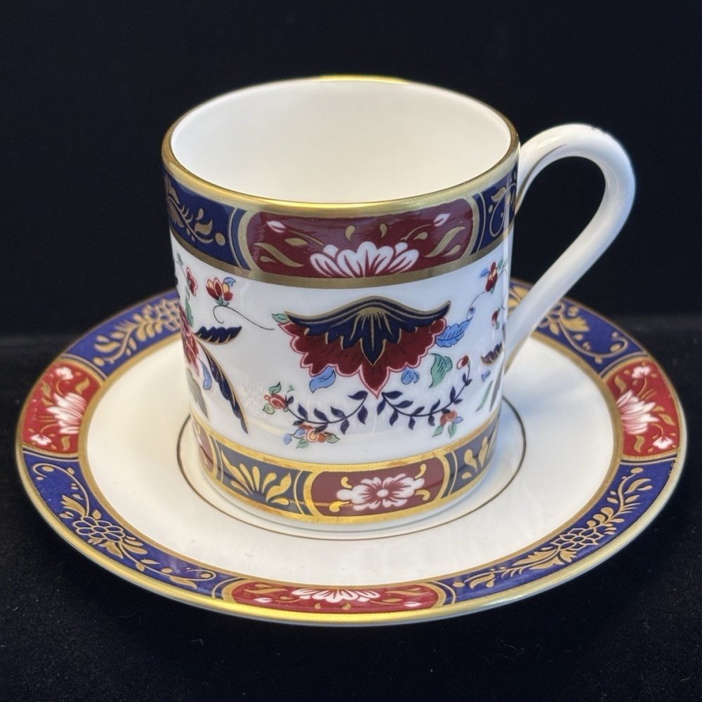 Royal Worcester Prince Regent Porcelain Cup & Saucer Set England 1/2 pt